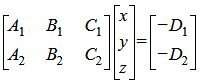 Каноническое уравнение линии пересечения двух плоскостей алгоритм составления