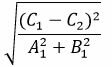 Расстояние между двумя параллельными прямыми калькулятор